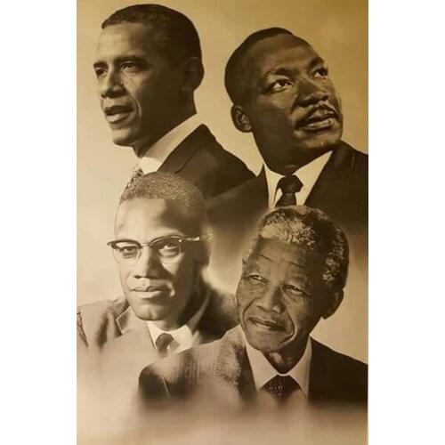 Canvas Print Home Decor Wall Art Modular Pictures Malcolm X Martin Luther King Barack Obama Painting Nordic Poster For Bedroom