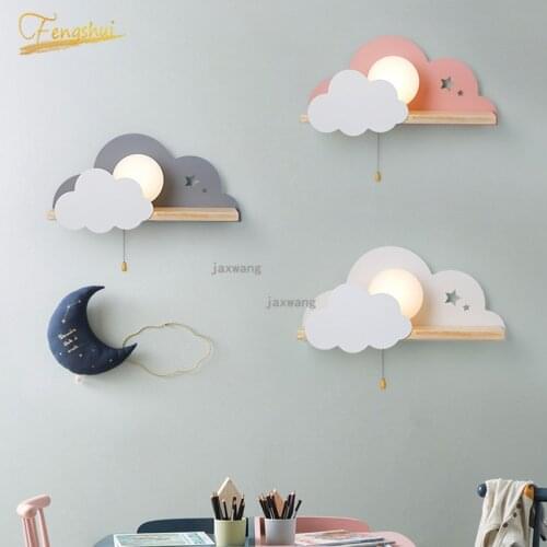 Nordic Macaron LED Glass Wall Lamps Beside Bedroom Light Fixtures Modern Children Room Cloud Wall Lamp Stairs Wall Light Sconces