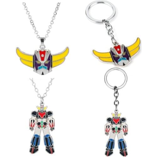 2019 New Anime Mazinger Z Metal Keychains UFO Robot Grendizer Logo Pendants Choker Car Keyring Women Boy Fans Jewelry Gift