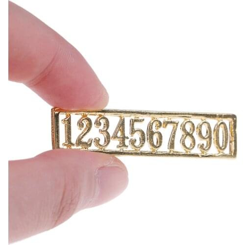 New For 1:12 Scale Dolls House Miniature Set Of Golden Numbers Door Accessory