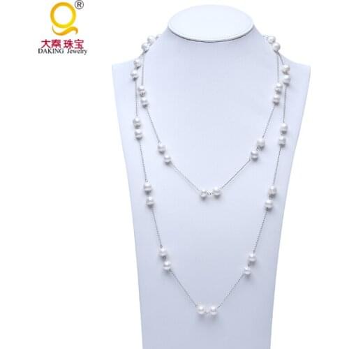 2016 new hot chain accessories 9-10mm freshwater pearl necklace wedding jewelry party gift for girl
