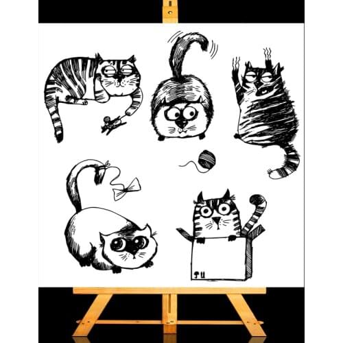 Naughty Cat Series 1 Transparent Stamps New 2021 Rubber Silicone Seal for DIY Scrapbooking Card Making Album Decoroation Crafts