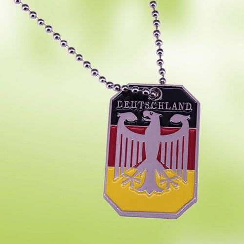 Germany Deutschland Battle Eagle Coat of Arms German three coloured state flag necklace dog tag Pendant Chain