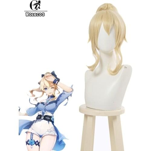 ROLECOS Jean Cosplay Wig Game Genshin Impact Jean Qin Cosplay Wig Women 50cm Headwear Long Hair Synthetic Hair Heat Resistant