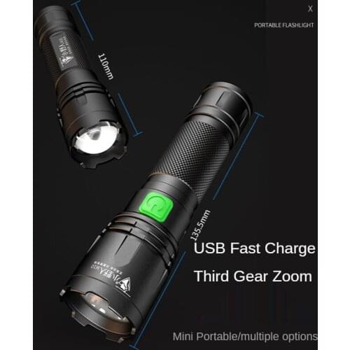 LED Flashlight Strong Light Rechargeable Super Bright Long Shot Household Waterproof Mini Small Xenon Lamp Special Forces