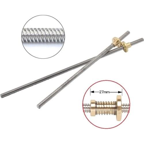 MEGA 3D Printer T8 Lead Screw OD 8mm Lead 8mm Length 280mm Anti-backlash screws nuts for 3D Printer Kingroon KP3S 3.0 2.0