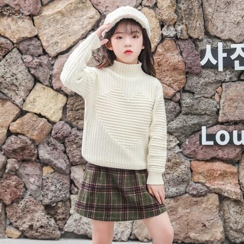 Girl Sweater Kids Baby Toddler Tops 2021 Cardigan Thicken Warm Winter Autumn Wool Knitting Cashmere Christmas Children Clothing