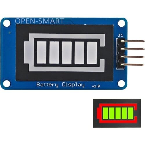 Battery Style Digital Tube LED Battery Level Display Module Green inside and Red outside for Arduino