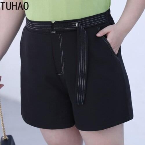 TUHAO Plus Size 7XL 6XL 5XL 4XL Shorts for Mother Mom Office Lady 2020 Casual Loose Shorts Summer Shorts Women Clothing WM35