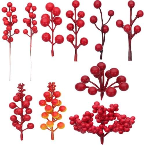 Berry Pine Cone Gift Wrap Pinecone Red Berries Home Floral Decor Artificial Flowers Christmas Ornament Xmas tree Decor