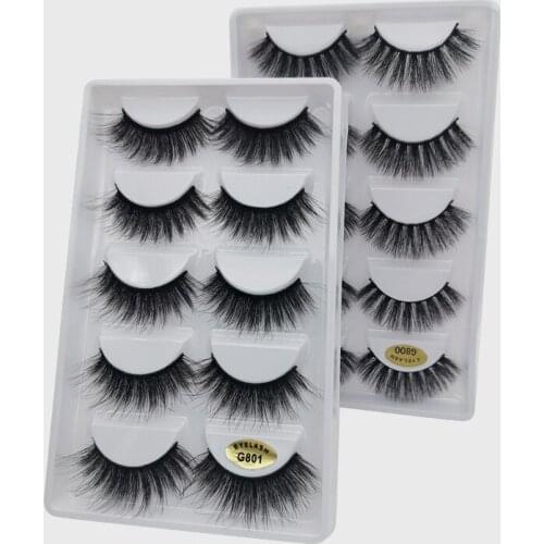 YSDO 5 pairs mink eyelashes natural long 3d mink lashes cilios mink lashes maquiagem faux cils dramatic eyelash false lashes