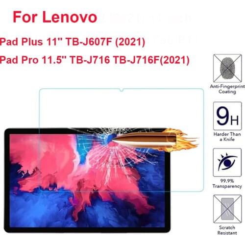 9H Tempered Glass For Lenovo Xiaoxin Pad Plus 11" TB-J607F Pad Pro 11.5" TB-J716F J607 J716 (2021) Tablet Screen Protector