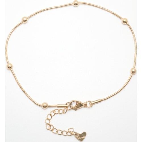 304 Stainless Steel Anklet For Women Gold Color Round Chain Anklet Leg Bracelets on the leg Jewelry Women Accessories, 1 Piece