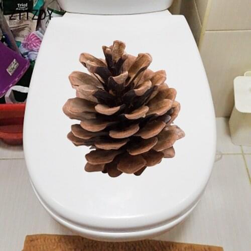 ZTTZDY 22.1×24.8CM Pine Cones Creative Cartoon Kids Room Decoration Wall Stickers WC Toilet Decals T6-0080
