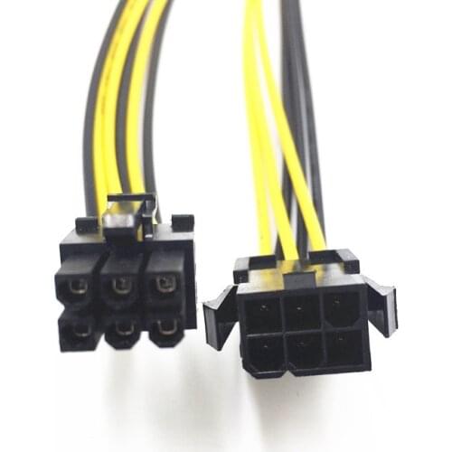 1pcs 20CM PCI-e PCIe 6Pin Female to 6Pin Male Power Conversion Cable ATX 12V 6 Pin to PCI express 6 Pin Power Supply Cable