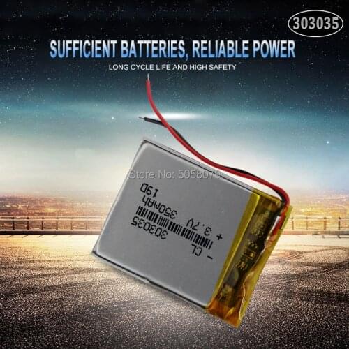 1pc 3.7V 350mAH 303035 Polymer lithium battery for voice recorder pen,smartband,smart watch bluetooth,mp3 mp4 mp5 GPS