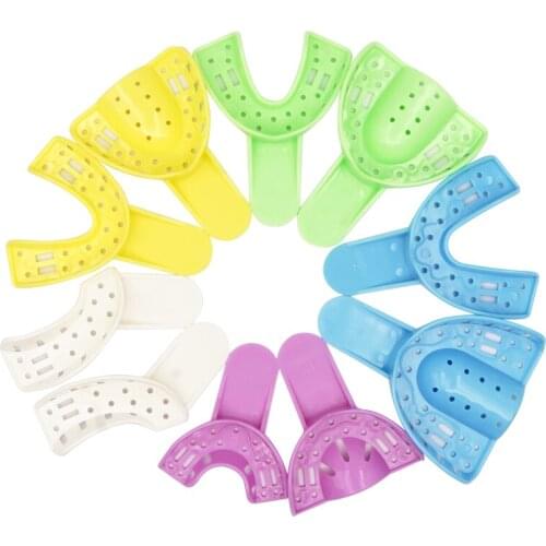 10pcs Dental Impression Tooth Trays Children Kids Teeth Holder Kit Dentistry Trays Materials Plastic Oral Care Tool