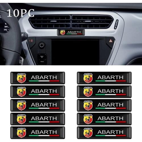 10PCS Car Styling 3D Epoxy Car Stickers Emblem Decals For Abarth 595 Punto Stilo Ducato Palio Bravo Pondo Tipo Auto Accessories