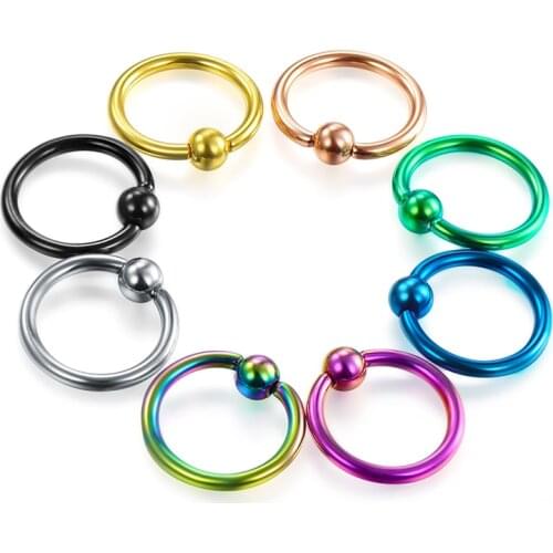 14G 16G 18G 20G 22G 1PC Captive Nose Ring Piercing Ball Cartilage Tragus Nose Septum Earrings Eyebrow Body Jewelry Piercing