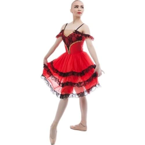 Red Spandex Leotard Dress Ballet Dance Tutu for Child and Adult Ballerina Dance Costumes Stage Show Costume