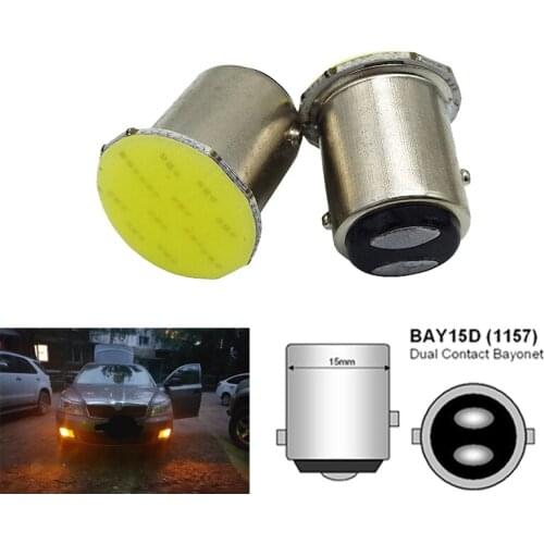 1x S25 P21W 1157 Bay15d 1156 BA15S COB Car motorcycle LED bulb Turn Signal Reverse lamp Parking Brake Light steering driving Red