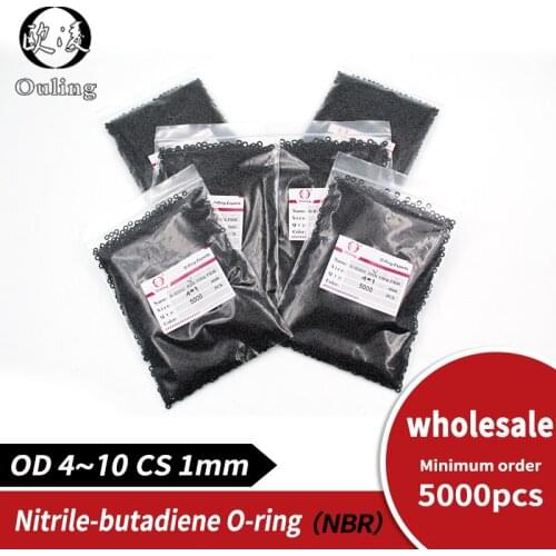 5000PCS/lot wholesale Rubber NBR Sealing O-Ring 1mm OD4/4.5/5/5.5/6/6.5/7/7.5/8/8.5/9/9.5/10mm Seal Nitrile Gasket Rings Washer