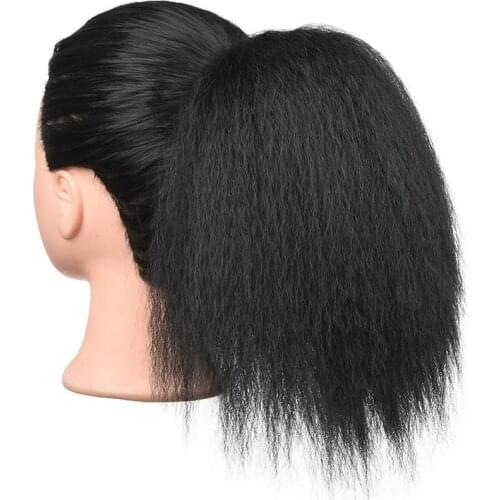 8INCH Afro Kinky Straight Hair Bun Sensationnel Synthetic Hair Drawstring Ponytail Natural Perm Yaki