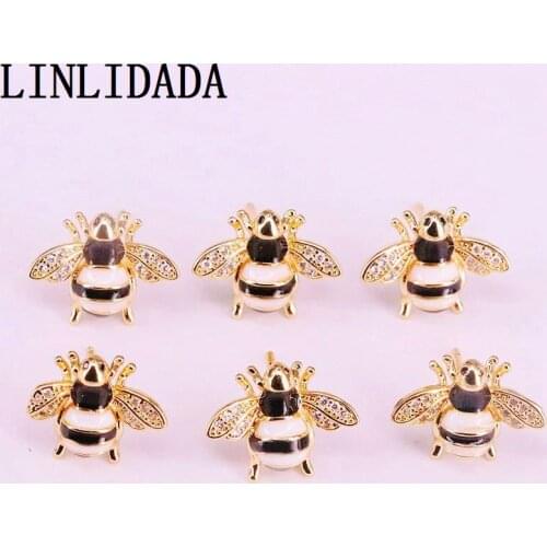 8Pairs Gold Jewelry Enamel Insect Earring Stud For Women Girls