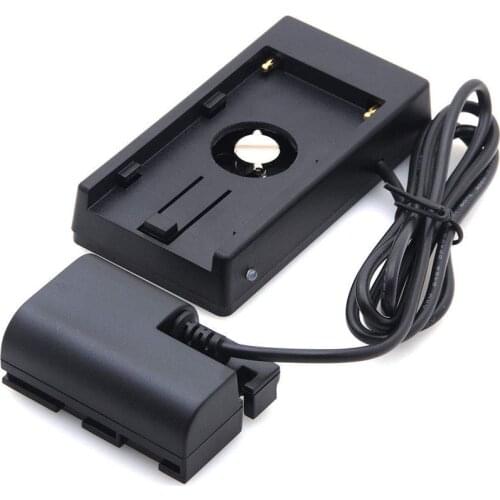 NP-F970 to LP-E6 Dummy Battery Power Adapter Mount Plate with Hot Shoe for Canon EOS 5D2 5D3 5D4 6D 6D2 7D 7D2 60D 70D 80D 5Ds