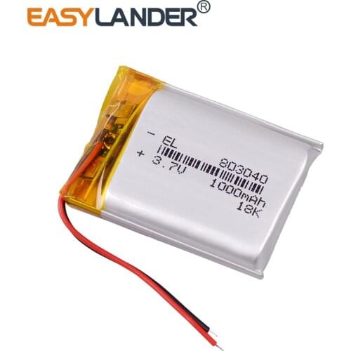 1000mah 3.7v 803040 lithium li polymer rechargeable battery small Bluetooth speaker column DVR-mirror car DVR navigator