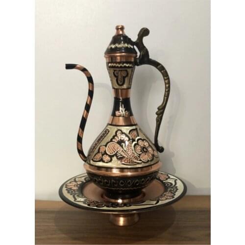 Anatolia Ottoman Turkish copper tea 100% Arabic coffee pot Ibrik water jug ​​engraved gifts Copper Plate Pitcher Embroidered