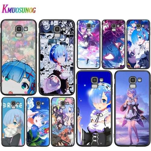 Anime Rem Re Zero For Samsung Galaxy J2 J3 J4 Core J5 J6 J7 J8 Prime Duo Plus 2018 2017 2016 Black Phone Case
