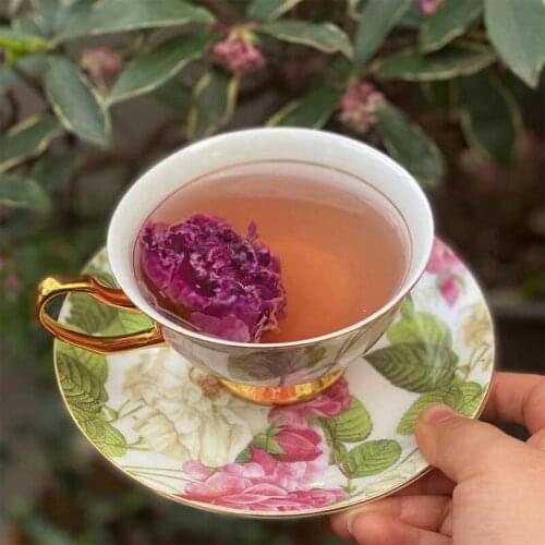 Flower Bone China Cup Saucer Creativity Handmade Ceramic Coffee Cup Cool Tea Cups and Saucer Sets Pack Tazze Drinkware EK50BD