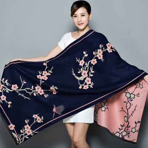 Double sided Women 360G Thickening Warm Pashmina Cashmere Scarf winter Oversize Soft scarf Shawl Travel Blanket Bufanda femenina