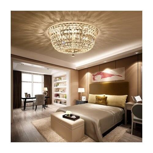 K9 Crystal Ceiling Lamps LED Lamp Modern Crystal Ceiling Lights Fixture American Romantic Round Bed Room Home Indoor Lighting