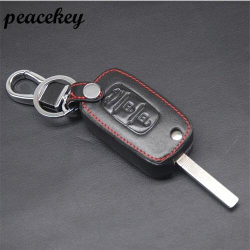 Peacekey Car folding key Leather Case for LADA Sedan Largus Kalina Granta Vesta X-Ray XRay Remote Key Fob Cover Protect Set