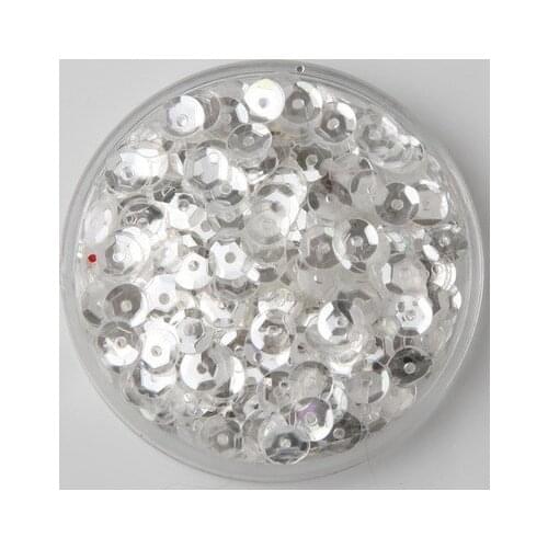 50g(10000pcs) 4mm Cup Loose Sequins Round Paillettes Wedding Garment Accessory Sewing Crafts Crystal White