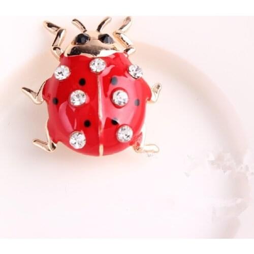 OneckOha Fashionable Animal Ladybug Brooches Pin Alloy Expoyed Brooch Garment Accessories