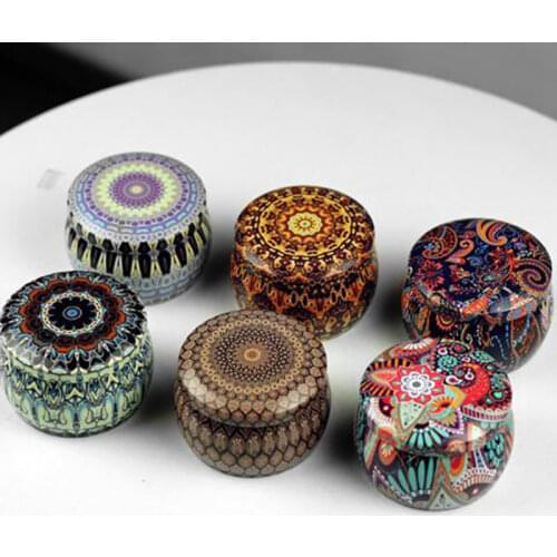 Tinplate Candle Box 1PC Lovely Mini Gift Jewelry Tin Box Cookie Candy Tea Storage Round Drum Tinplate Box Drawer Organizer