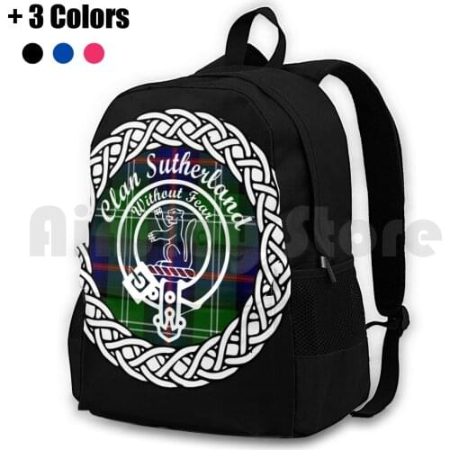 Sutherland Scottish Clan Surname Last Name Outdoor Hiking Backpack Waterproof Camping Travel Sutherland Heraldry Coat Of Arms