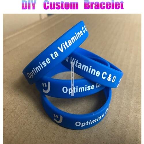 Silicone Wristbands Custom Royal Blue Bracelet With Person Logo Text Silk Screen Print Party Exhibition Promotion Gift