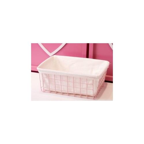 With removable breathable interlining cloth small volume large capacity multifunctional iron mesh wet and dry storage basket J06