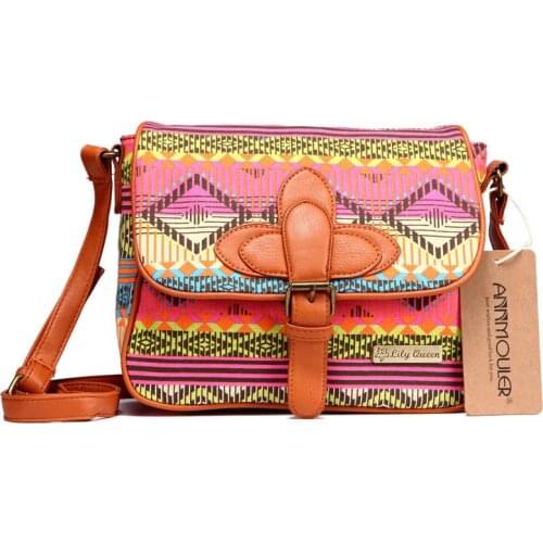 Annmouler Bags for Women Fashion Fabric Shoulder Bag High Quality Ladies Crossbody Bag Small Size Messenger Bag Patchwork Purse