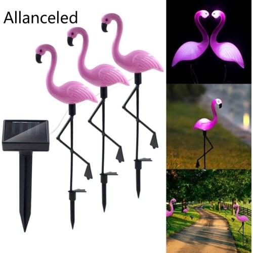 Solar Powered LED Flamingo Lamp Waterproof Pathway Yard Lamp For Garden Outdoor Waterproof Lawn Landscape Decoration Lighting