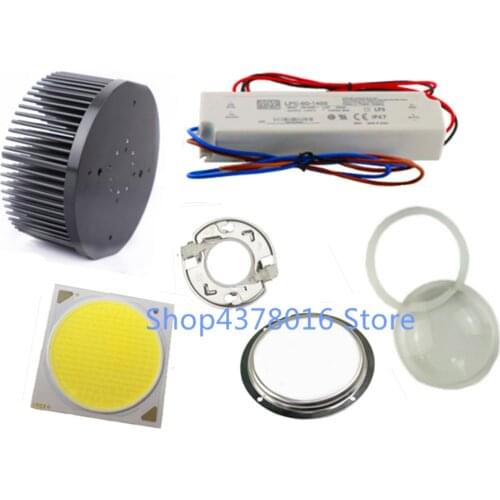 DIY CREE COB CXB3590 led grow light with Ideal holder 50-2303CR pin fin heat sink Meanwell driver 100mm glass lens / reflector