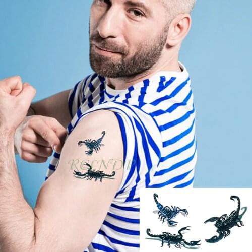Waterproof Temporary Tattoo Sticker 3D Scary awful Scorpion Fake Tatto Flash Tatoo Tatouage Wrist Foot Hand For Men Girl Women