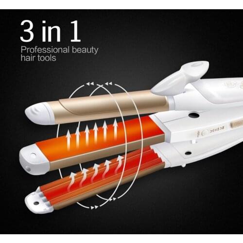 2 in 1 hair straightener professional ceramic coated flat iron for straight hair and curly corrugated salon hairdressing