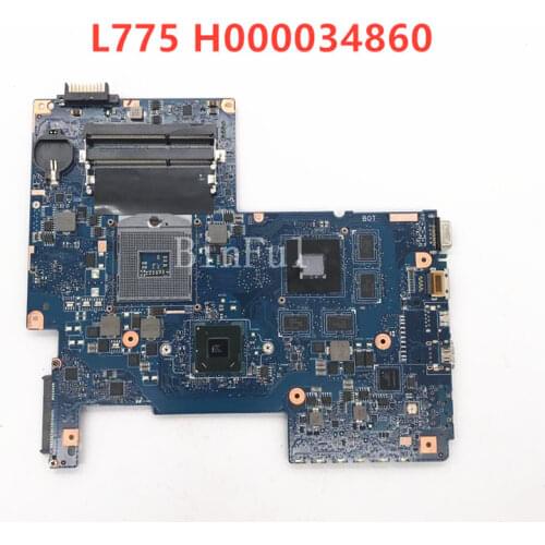 High quality For Toshiba Satellite L775 Laptop motherboard H000034860 08N1-0NA1J00 HM65 DDR3 GT525M 100% full Tested ok