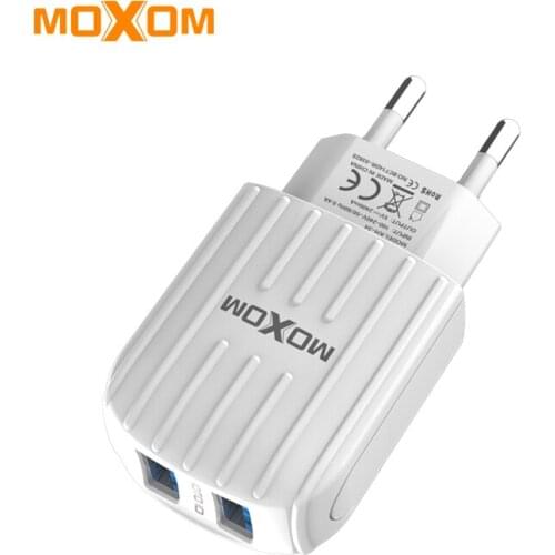 MOXOM Mobile Phone Charger USB Wall Charger 2 Port 2.4A EU Plug Charger Adapter For Samsung iPhone X 8Plus Mobile Phone Charger