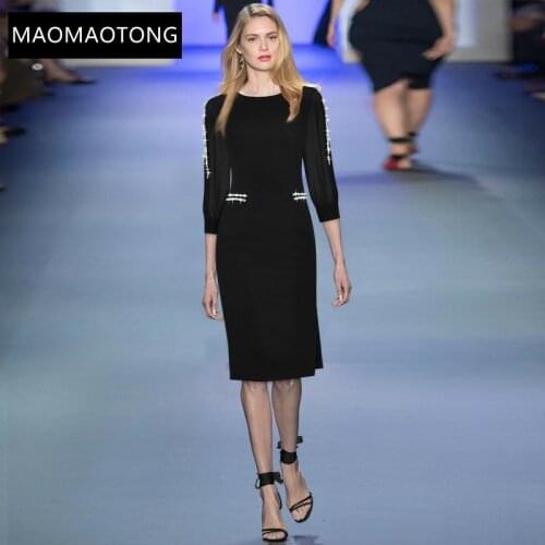 Womens Clothing Womens Clothing Fashion Designer Dress Spring Womens Dress Crystal Beaded Package Hip Office Lady Dresses